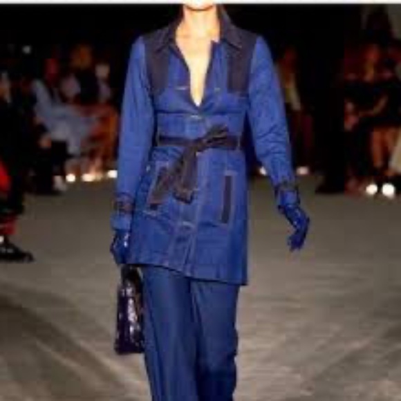 Christian Siriano Gloria Vanderbilt Denim Trench jacket 6 - Picture 3 of 16